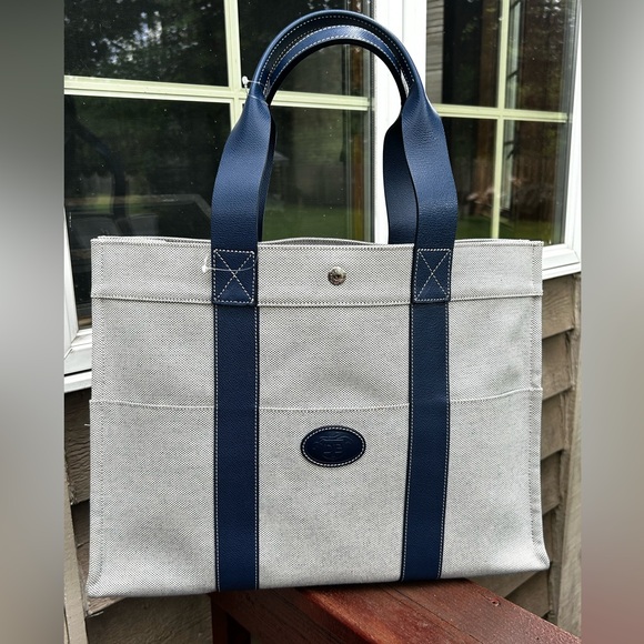 Vintage DOONY & BURKE satchel tote shopper blue gray - Picture 1 of 14
